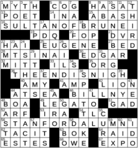 LA Times Crossword Answers Wednesday December 2nd 2020