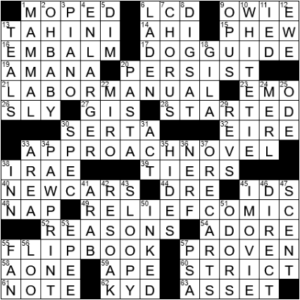 LA Times Crossword Answers Friday January 29th 2021