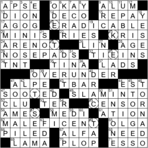 LA Times Crossword Answers Friday January 8th 2020