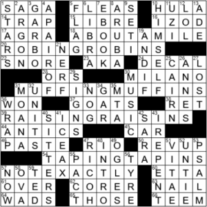 LA Times Crossword Answers Monday January 11th 2021