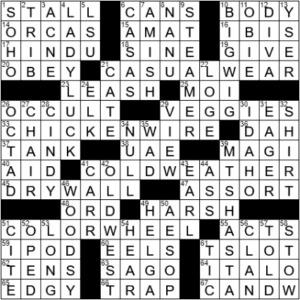 LA Times Crossword Answers Monday January 4th 2021