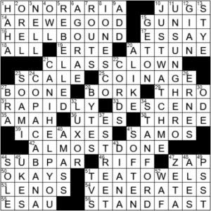 LA Times Crossword Answers Saturday January 2nd 2021