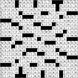 LA Times Crossword Answers Sunday January 3rd 2021