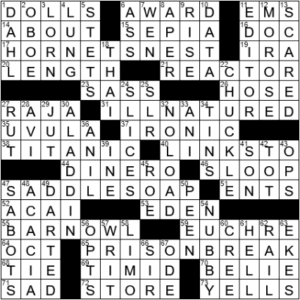 LA Times Crossword Answers Thursday January 14th 2021