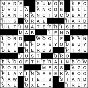 LA Times Crossword Answers Tuesday January 19th 2021