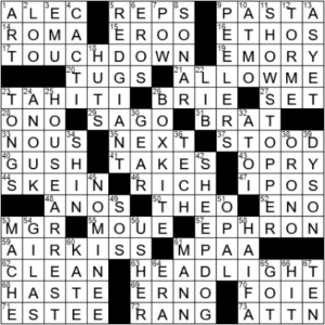 LA Times Crossword Answers Tuesday January 5th 2021