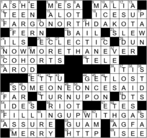 LA Times Crossword Answers Thursday February 4th 2021