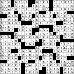 LA Times Crossword Answers Sunday March 7th 2021