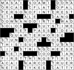 LA Times Crossword Answers Wednesday March 31st 2021