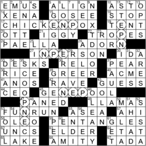 LA Times Crossword Answers Wednesday March 3rd 2021