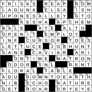 LA Times Crossword Answers Monday April 19th 2021