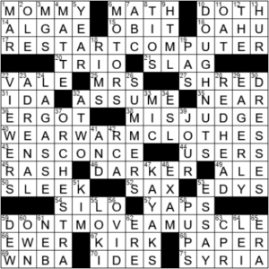 LA Times Crossword Answers Thursday April 22nd 2021