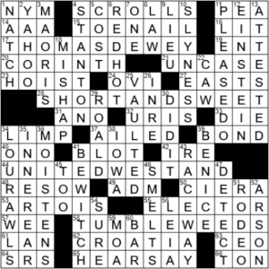 LA Times Crossword Answers Thursday April 29th 2021