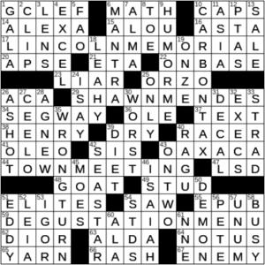 LA Times Crossword Answers Wednesday April 14th 2021