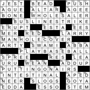 LA Times Crossword Answers Wednesday April 28th 2021