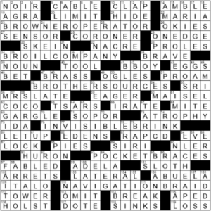 LA Times Crossword Answers Sunday May 16th 2021