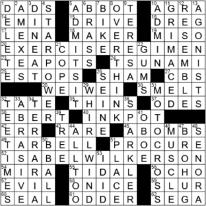 LA Times Crossword Answers Saturday July 17th 2021