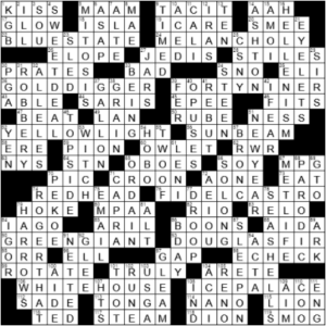 LA Times Crossword Answers Sunday August 1st 2021
