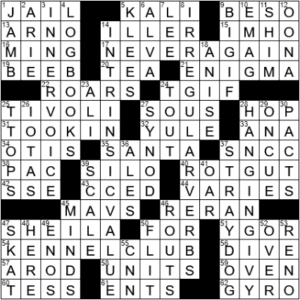 LA Times Crossword Answers Tuesday August 17th 2021