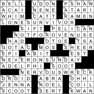 LA Times Crossword Answers Friday September 3rd 2021