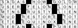 LA Times Crossword Answers Monday September 20th 2021