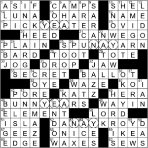 LA Times Crossword Answers Monday September 27th 2021