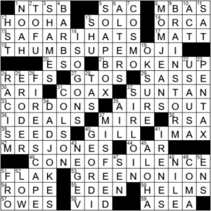LA Times Crossword Answers Saturday September 11th 2021