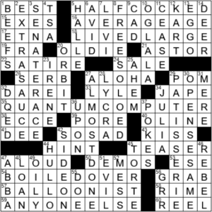 LA Times Crossword Answers Saturday September 4th 2021