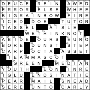 LA Times Crossword Answers Monday October 4th 2021
