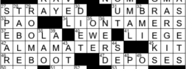 LA Times Crossword Answers Thursday October 28th 2021