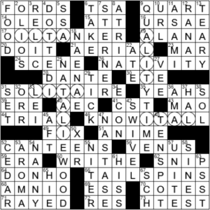 LA Times Crossword Answers Tuesday October 12th 2021