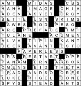LA Times Crossword Answers Friday December 24th 2021