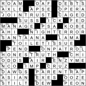 LA Times Crossword Answers Friday January 28th 2022