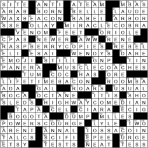 LA Times Crossword Answers Sunday January 2nd 2022