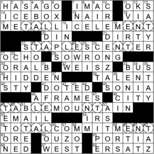 LA Times Crossword Answers Tuesday January 11th 2022
