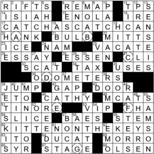 LA Times Crossword Answers Wednesday January 19th 2022