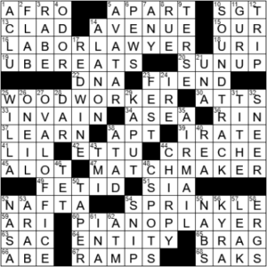LA Times Crossword Answers Monday February 14th 2022