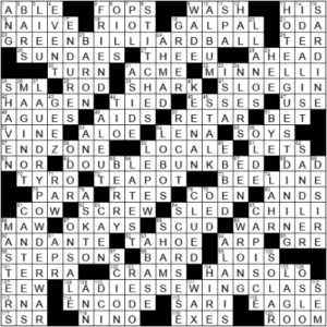 LA Times Crossword Answers Sunday February 13th 2022