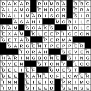 LA Times Crossword Answers Friday March 18th 2022