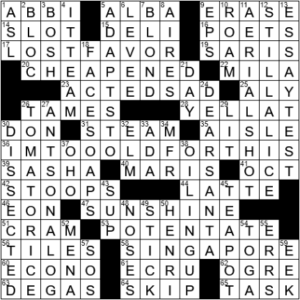 LA Times Crossword Answers Saturday March 5th 2022