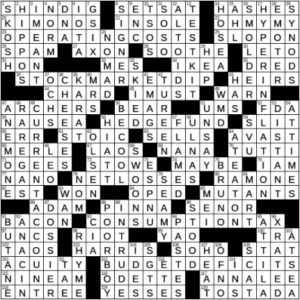 LA Times Crossword Answers Sunday March 20th 2022