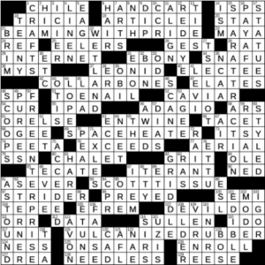 LA Times Crossword Answers Sunday March 27th 2022