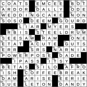 LA Times Crossword Answers Wednesday April 20th 2022