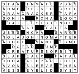 LA Times Crossword Answers Friday July 1st 2022