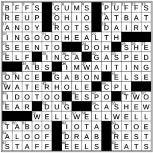 LA Times Crossword Answers Monday July 25th 2022