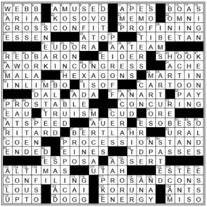 LA Times Crossword Answers Sunday July 24th 2022