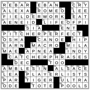 LA Times Crossword Answers Wednesday July 6th 2022