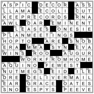 LA Times Crossword Answers Thursday August 25th 2022