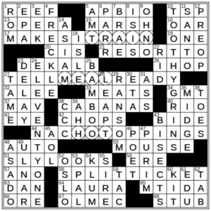 LA Times Crossword Answers Tuesday September 20th 2022