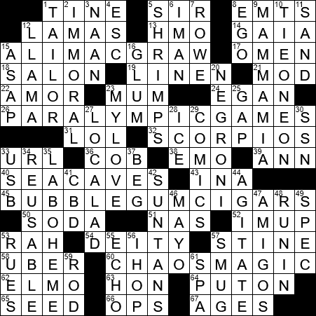 LA Times Crossword Answers Thursday October 13th 2022